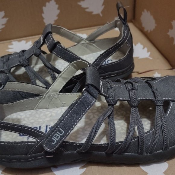 JBU by Jambu Juliet Flats Leather Dove Gray Adjustable Oxford Shoe 6 Like New - Picture 4 of 11